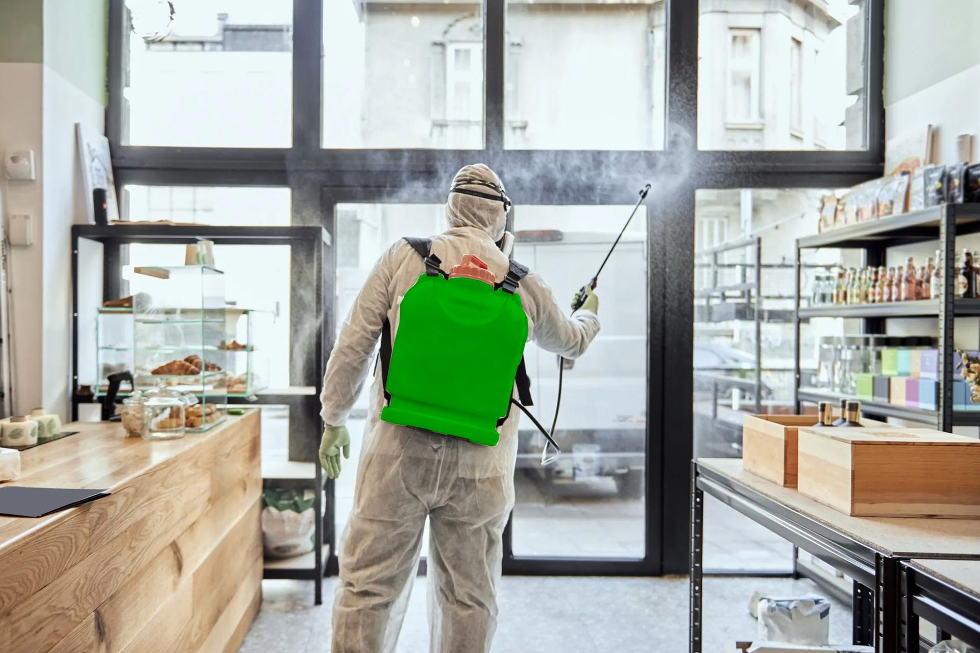 Professional technician providing rodent control services in a residential home to eliminate mice and rats safely