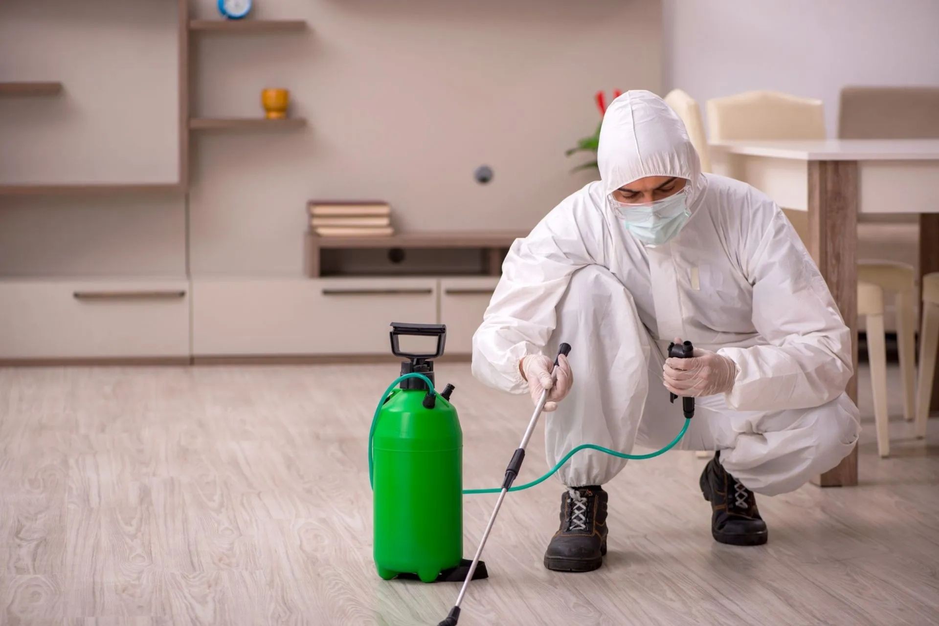"Professional bed bug extermination services Toronto technician treating mattress with specialized equipment"